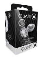 Shots Ouch! Round gemstone anal plug silver small 2.7 cm