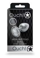 Shots Ouch! Round gemstone anal plug silver small 2.7 cm