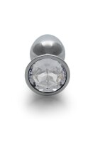 Shots Ouch! Round gemstone anal plug silver small 2.7 cm