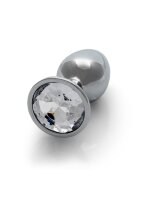 Shots Ouch! Round gemstone anal plug silver small 2.7 cm