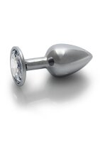 Shots Ouch! Round gemstone anal plug silver small 2.7 cm
