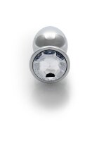 Shots Ouch! Round gemstone anal plug silver medium 3.4 cm
