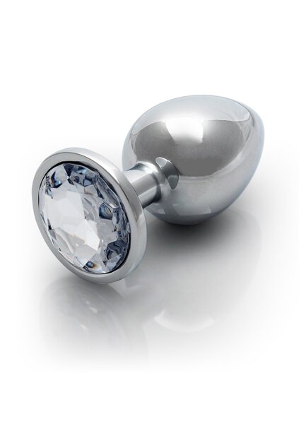 Shots Ouch! Round gemstone anal plug silver large 4 cm
