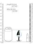 Shots Ouch! Round gemstone anal plug silver large 4 cm