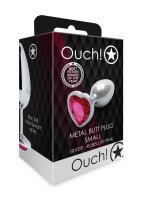 Shots Ouch! Heart Gemstone Anal Plug Silver Pink small...