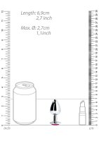 Shots Ouch! Heart Gemstone Anal Plug Silver Pink small 2.7 cm