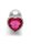 Shots Ouch! Heart Gemstone Anal Plug Silver Pink small 2.7 cm