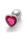 Shots Ouch! Heart Gemstone Anal Plug Silver Pink small 2.7 cm