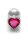 Shots Ouch! Heart Gemstone Anal Plug Silver Pink medium 3,4 cm