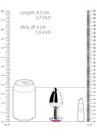 Shots Ouch! Heart Gemstone Anal Plug Silver Pink large 4 cm