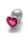 Shots Ouch! Heart Gemstone Anal Plug Silver Pink large 4 cm