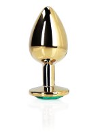 Shots Ouch! Runder Edelstein Anal Plug Gold Smaragdgrün klein 2,7 cm
