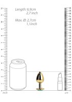 Shots Ouch! Runder Edelstein Anal Plug Gold Smaragdgrün klein 2,7 cm