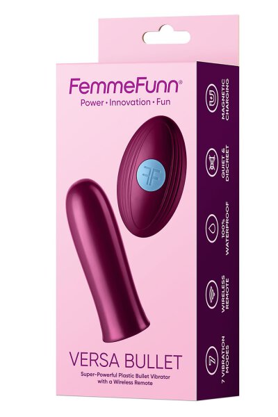 Femmefunn Versa Bullet With Remote Dark Fuchsia