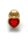 Shots Ouch! Heart gemstone anal plug gold ruby red small 2.7 cm