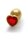 Shots Ouch! Heart gemstone anal plug gold ruby red medium 3.4 cm