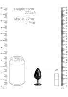 Shots Ouch! Runder Edelstein Anal Plug Schwarz Silber klein 2,7 cm