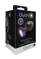 Shots Ouch! Heart Gemstone Anal Plug Black Purple medium...