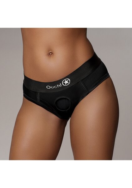 Shots Ouch! Vibrating strap-on high-cut briefs M/L