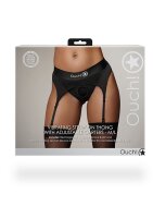 Vibrating Strap-on Thong with Adjustable Garters - M/L