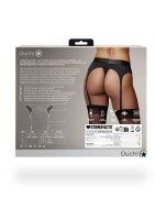 Vibrating Strap-on Thong with Adjustable Garters - M/L
