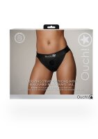 Shots Ouch! Vibrating strap-on thong with buckles at the back M/L