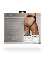Shots Ouch! Vibrating strap-on thong with buckles at the back M/L