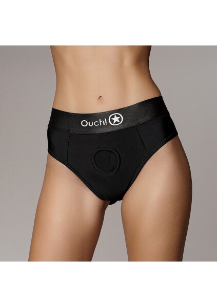 Shots Ouch! Vibrating strap-on thong with buckles at the back XS/S