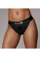 Shots Ouch! Vibrating open strap-on with buckles at the...