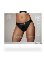 Shots Ouch! Vibrating open strap-on with buckles at the back M/L