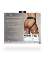 Shots Ouch! Vibrating open strap-on with buckles at the back M/L