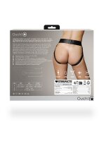 Shots Ouch! Vibrating open strap-on with buckles at the back XS/S