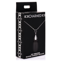 XR Brands Vibrating Silicone Teardrop Necklace Black