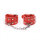 OHMAMA adjustable handcuffs with metal chain red