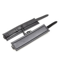 OHMAMA handcuffs with leather strap and black metal chain