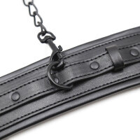 OHMAMA handcuffs with leather strap and black metal chain