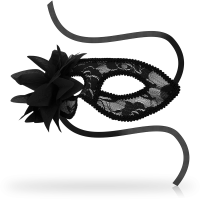 OHMAMA Maske Schwarz mit Spitze und Blume