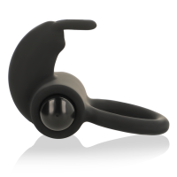OHMAMA Vibrator cock ring with bunny black