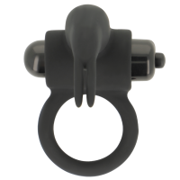 OHMAMA Vibrator cock ring with bunny black