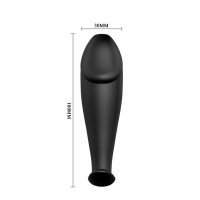Pretty Love silicone anal plug penis design with 12 vibration black 3 cm