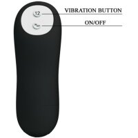 Pretty Love silicone anal plug penis design with 12 vibration black 3 cm