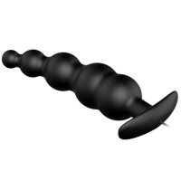 Pretty Love Ribbed Silikon Anal Plug mit 12 Vibration schwarz