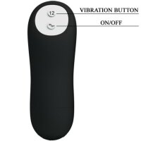 Pretty Love Ribbed Silikon Anal Plug mit 12 Vibration schwarz