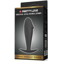 Pretty Love Silikon Anal Plug Penis-Design schwarz