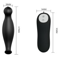 Pretty Love Silikon Anal Plag extra Stimulation und 12 Vibration schwarz