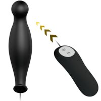 Pretty Love Silikon Anal Plag extra Stimulation und 12 Vibration schwarz