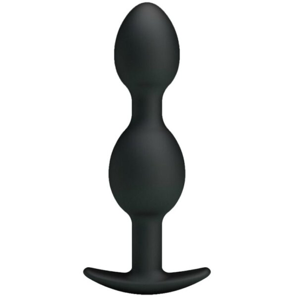 Pretty Love Silikon Anal Plug mit Kugeln schwarz 2,8 cm