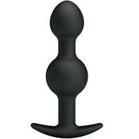 Pretty Love Silikon Anal Plug mit Kugeln schwarz 2,6 cm