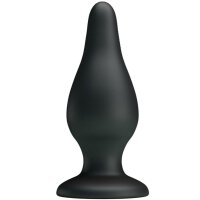 Pretty Love Silikon Anal Plug mit Saugnapf schwarz 5,5 cm