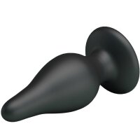 Pretty Love Silikon Anal Plug mit Saugnapf schwarz 5,5 cm